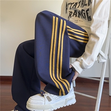 2026秋季新款美式潮流条纹宽松休闲卫裤B315-K25612-特p40控78，男装休闲裤，电商B315