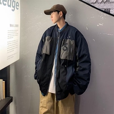 春秋新款男休闲夹克棉衣潮流棒球领外套男装JK08852-P58加棉P75，男装棉衣，星座308B-1