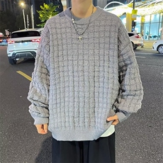 秋冬款时尚潮男百搭宽松圆领鹿毛绒卫衣，男装针织衫/毛衣，四季星座218-1