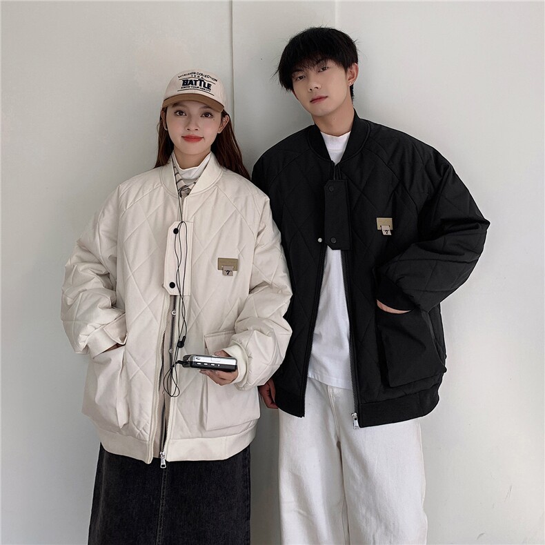 冬季2023大码港风棉衣棉服情侣装冬装男女中性宽松外套S273-P118,男装棉衣,电商A233-1