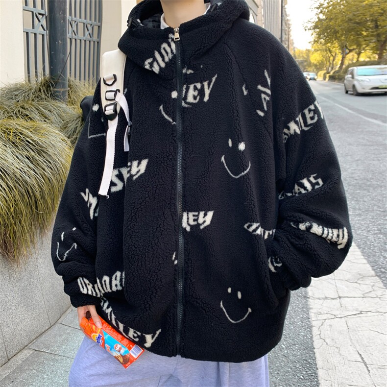 重磅羊羔绒外套男冬季加绒加厚韩版连帽棉服美式高街潮牌大码棉衣,男装棉衣,电商A157