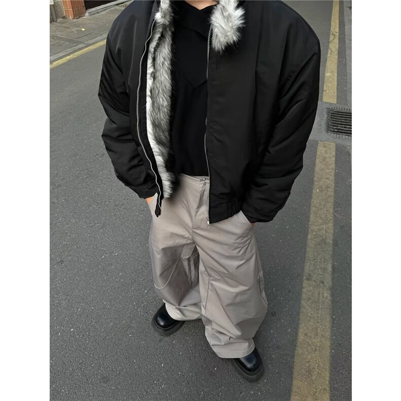 羊羔绒毛棉袄男士冬季2025新款加厚加绒连帽棉衣冬装情侣棉服外套图片