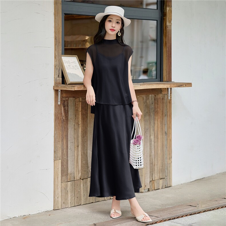 2026漂亮吊带连衣裙+上衣两件套夏天巨好看的套装女,女装套装/套裙,尚洛菲