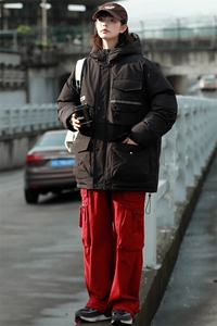 冬上新加棉加厚棉服中性个性连帽棉衣外套男女 8323-P125控价168图片