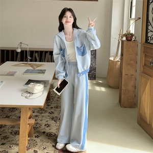 浅蓝拼接牛仔卫衣套装  2C198-6512-P175 K268图片