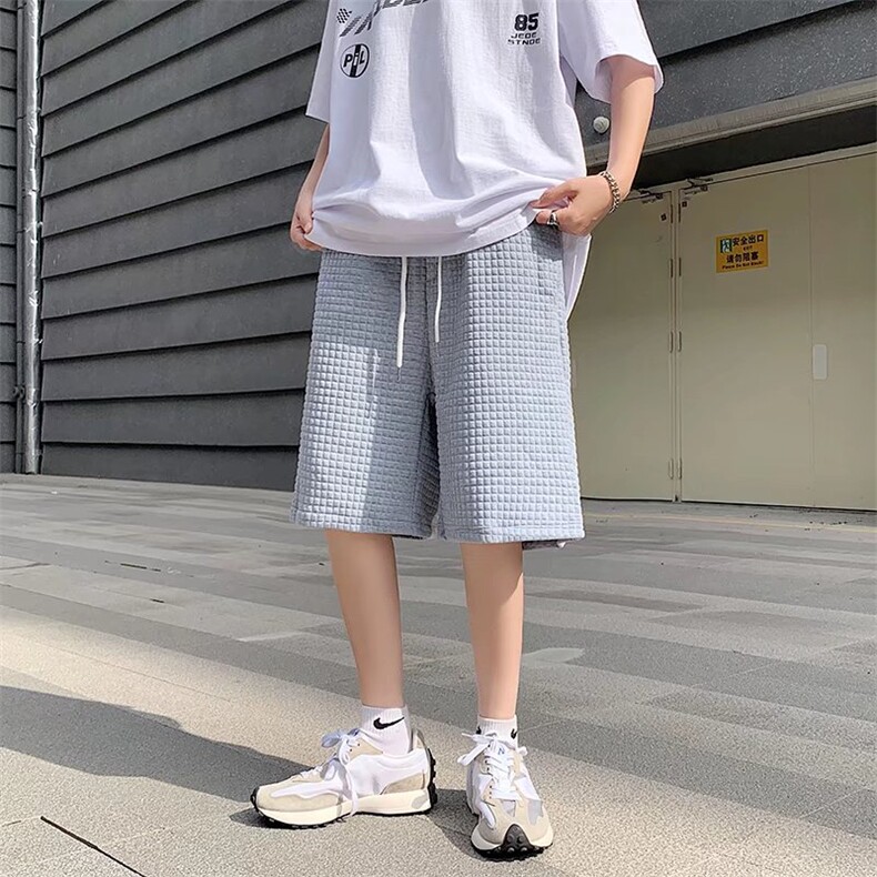 华夫格运动短裤男潮宽松夏季5五分裤DY05P32图片