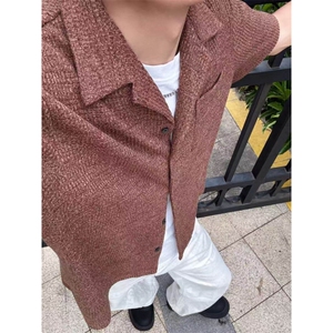 原版 档口现货~夏季cleanfit古巴领彩纱毛巾短袖衬衫 CT25119批48图片