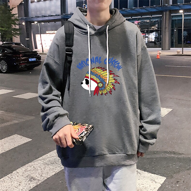 WY2196-P35加绒款-P40纯棉连帽卫衣男大码运动帽衫宽松薄外套男,男装卫衣,电商A040