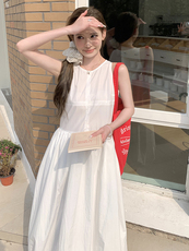 法式气质收腰花苞无袖连衣裙女2025夏季RF2C290-6827#-P135-K215，女装连衣裙，蝶眷