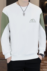 秋冬新款男士休闲时尚圆领60棉套头卫衣打底衫L801-P47-加绒P52图片
