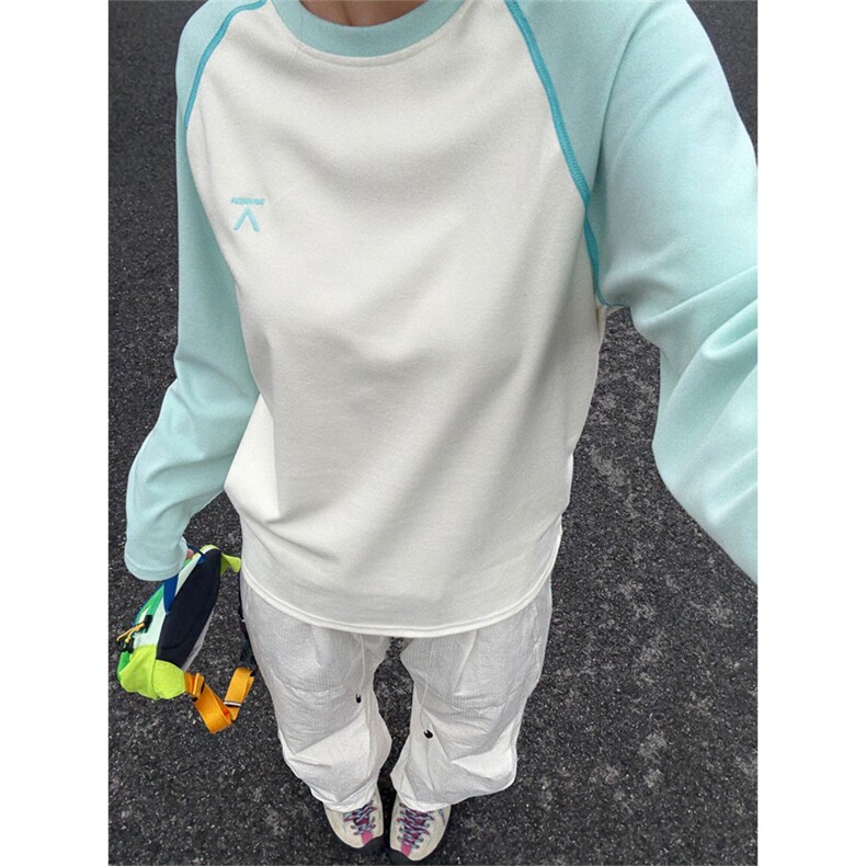 高品秋冬拼色德绒保暖情侣百搭长袖圆领户外打底衫男女A1081-P40,男装T恤,星座1505
