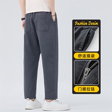 春季锥形九分休闲西裤男士直筒宽松高级感西装长裤子Z2580-P45，男装西服套装，星座509