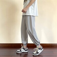 红木地板潮流百搭2022冰丝顺滑运动风九分超薄长裤2027-特批20，男装休闲裤，星座718-1