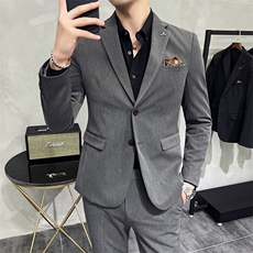 品质西服套装男两件套韩版修身商务休闲西装婚礼西装KTZ802-P240，男装西服套装，星座1105-3