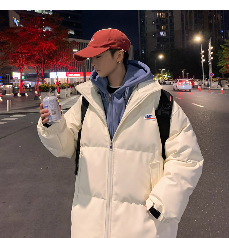假两件棉衣男冬韩版宽松PU皮连帽棉服港风潮牌棉袄外套M0816-P90,男装棉衣,星座308B-1