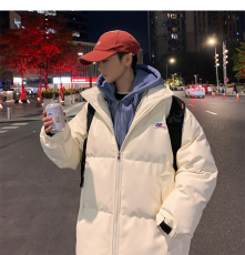 假两件棉衣男冬韩版宽松PU皮连帽棉服港风潮牌棉袄外套M0816-P90，男装棉衣，星座308B-1