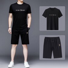 2023年夏款潮流休闲时尚男士运动短袖短袖套装P130，男装休闲套装，电商D223-1