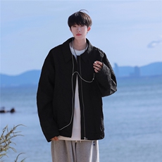 1港风大码M-5XL情侣百搭夹克外套男：100%聚酯纤维JK8742P75控108，男装夹克，星座226-2
