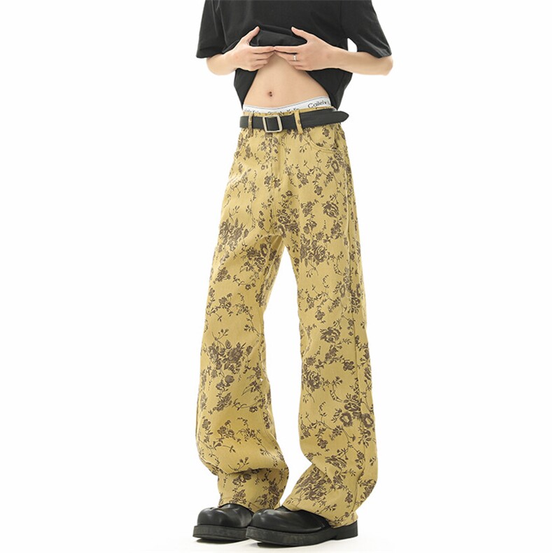 B221美式ins高街宽松直筒印花牛仔裤LK25458-特P45控78，男装牛仔裤，电商B221