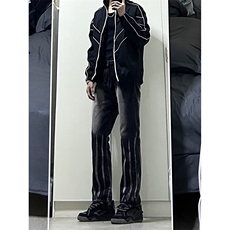 美式ins高街hiphop微喇扎染牛仔裤货号K2313P55控78，男装牛仔裤，电商A063