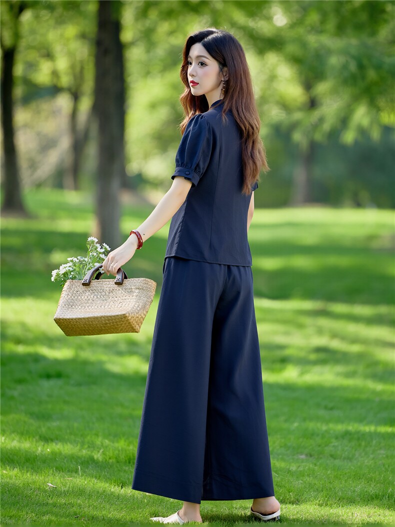 巨好看的夏装套装女2026新款洋气减龄时尚休闲阔腿裙裤两件套,女装套装/套裙,水衣源