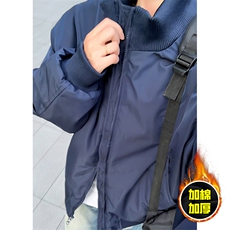 棉衣5W件现货冬季美拉德立领飞行夹克廓形高街棒球服加棉加厚外套，男装夹克，电商A486