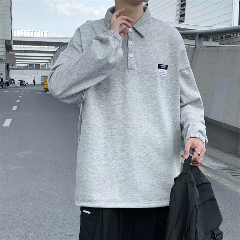 新款翻领卫衣2021新款嘻哈套头上衣ins潮流长袖polo衫W1860-P35,男装卫衣,星座512-4