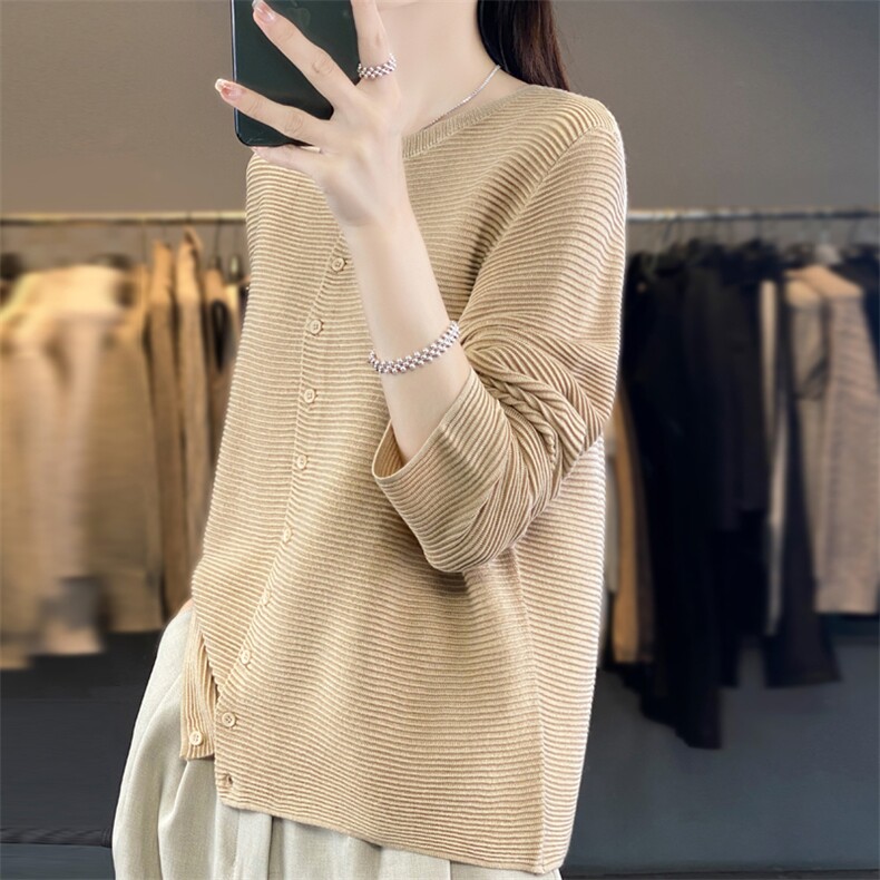 秋季新款时尚百搭显瘦长袖针织开衫女，女装针织衫/毛衣，东远绒业