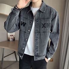 2026新款春季牛仔外套男水洗潮牌刺绣夹克上衣A313-1582-P135，男装工装外套，电商A313