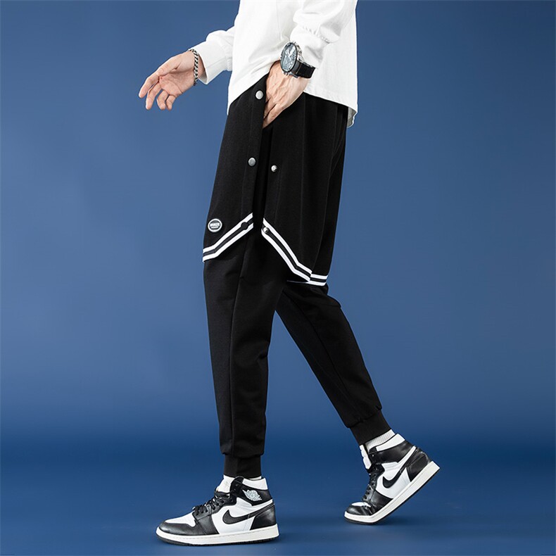 春季男士新款青少年酷霸假两件叠穿潮牌潮流修身休闲裤SK2118-P80,男装休闲裤,电商A128
