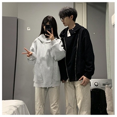 网图重磅380克全棉宽松设计感拉链套头连帽卫衣外套AH912-P58，女装短外套，四季星座610B