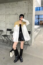 链条款西装衬衫拼接，女装西装，C&B