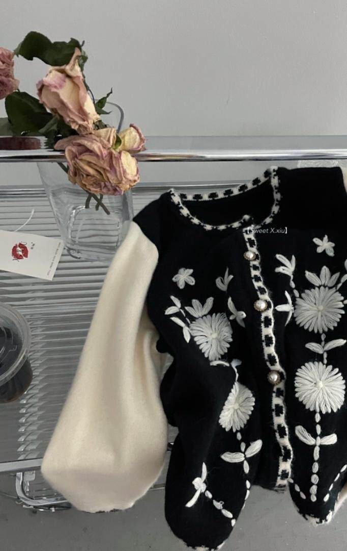 钩花毛衣，女装针织衫/毛衣，新袖