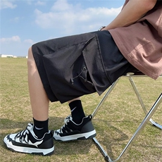 夏季直筒裤纯色工装裤男五分裤潮牌中裤宽松休闲短裤K6939-P28，男装休闲裤，星座512-4