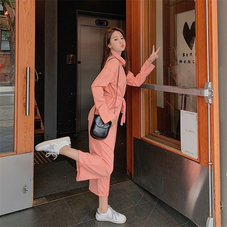 2021春装新款糖果扣后背印花连体裤时尚潮流，女装连体裤，艾艾淮淮