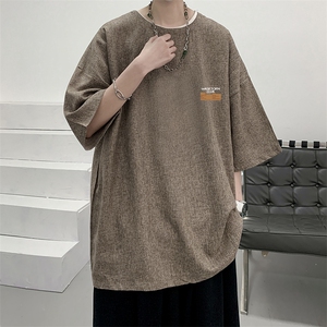 风复古亚麻短袖男棉麻t恤男半袖 ZT71350-P35图片