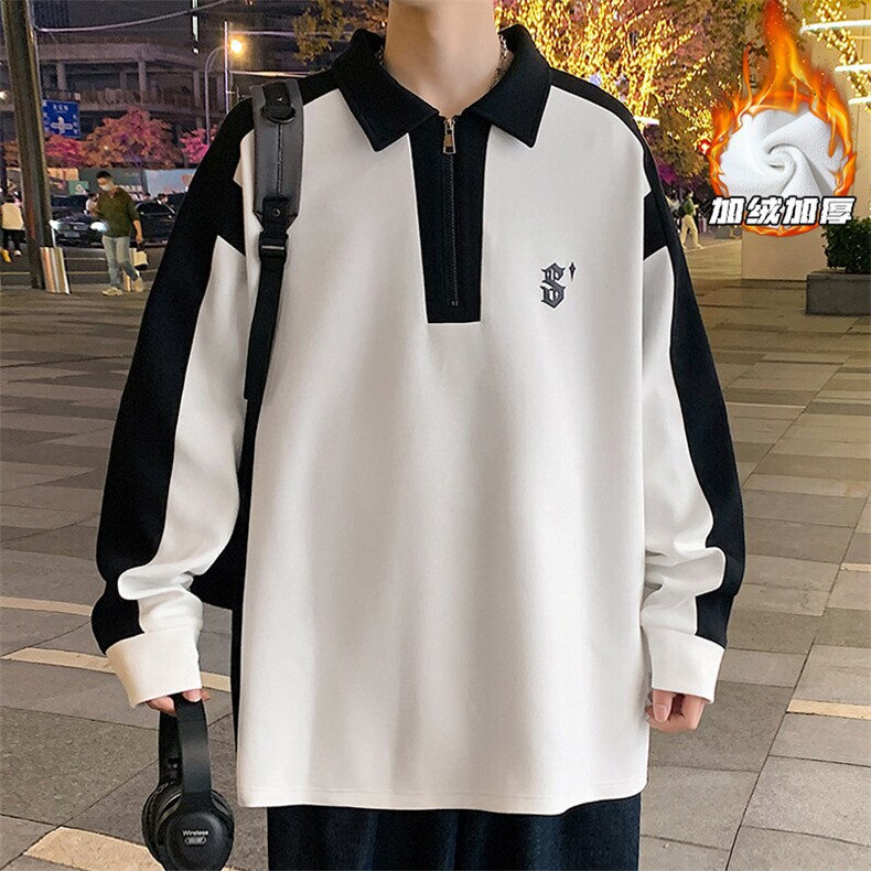 2024HT23018加绒外景大码翻领印花长袖T恤M-5XHT23832-P60,男装T恤,电商A022