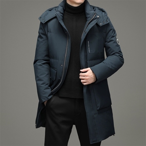 新款冬季中年纯色可脱卸帽羽绒服爸爸装厚时尚外套DFLDY3006-P320图片