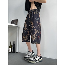 2025新款沙滩七分裤蝶恋花数码印花八分裤男女休闲花裤衩2579-P30，男装休闲裤，星座207