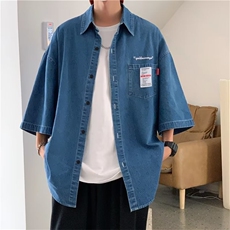 春夏季新款衬衫潮流慵懒男方领宽松型衬衫W1361P40，男装衬衫，星座1116-2