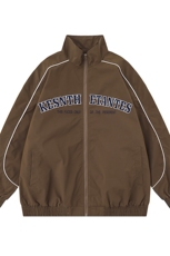 2025白底平铺宽松字母印花立领防水夹克F345P65控88，男装夹克，电商A247