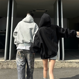 抖音得物高品质 25秋冬美式高街宽松结构防风高领连帽卫衣外套W60图片