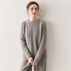重工七针加厚~羊绒衫女绞花半高领时尚百搭毛衣针织打底秋冬新款，女装羊绒衫，绒创羊绒