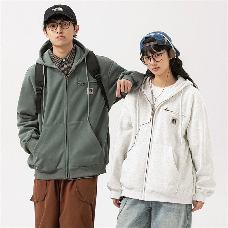 2026春季新款男装日系潮牌宽松连帽卫衣开衫休闲外套WY578-F96,女装短外套,电商A101（原外27）