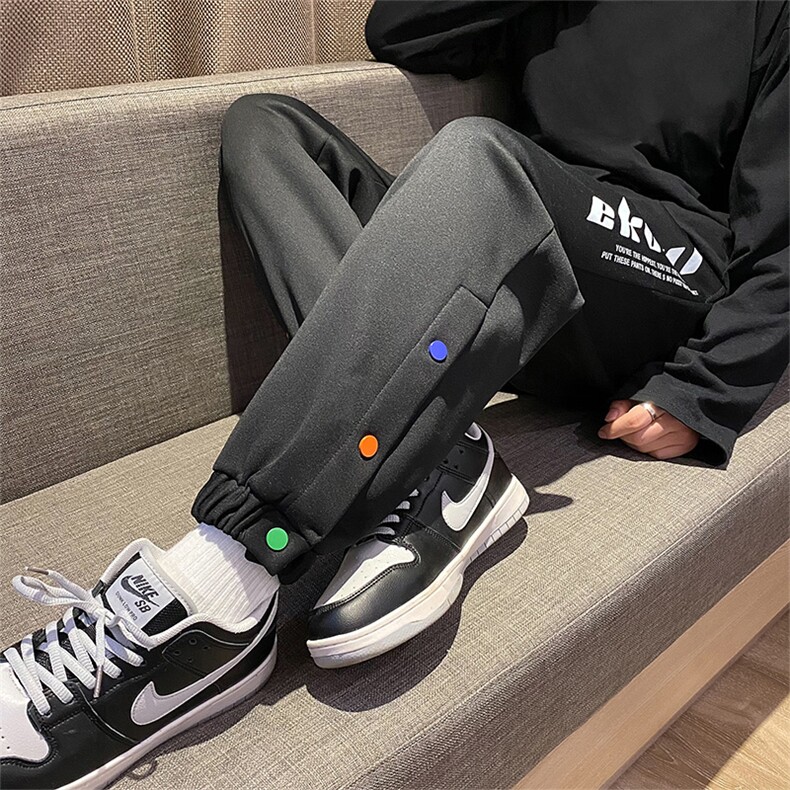 排扣束脚裤男,男装休闲裤,电商A417A