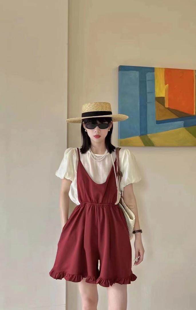 欧货同款两件套，酒红色显白，其它，玩美