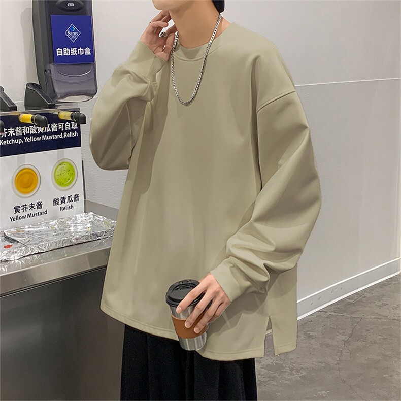 W2259-P48秋冬新款圆领重磅大码男潮ins开叉宽松卫衣加绒53,男装卫衣,星座109