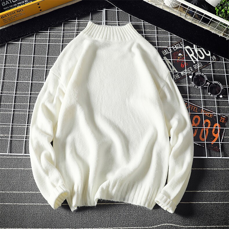M18099-P45加绒款-P65半高领毛衣男士大码针织衫男毛线衣男线衫,男装针织衫/毛衣,电商A040A