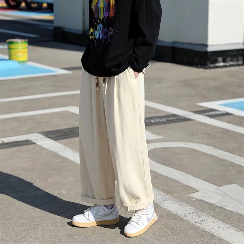 春秋季薄款休闲裤大码宽松裤子男休闲百搭长裤带抽绳,男装休闲裤,星座1013