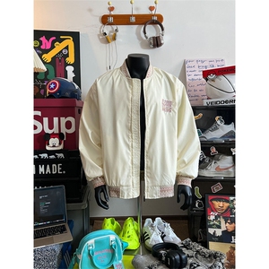 民主风提花拼接飞行夹克棒球服男 xh94-特60图片